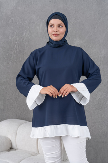 Fzd filizzade Garnished Ruffled Loose Tunic