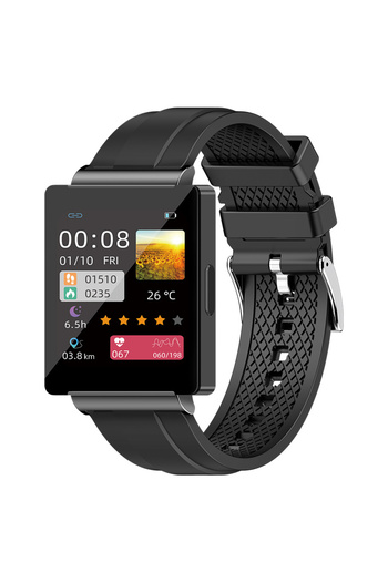isen Smartwatch KS01, Black, 1.83", ECG, Blood Glucose, Blood Oxygen, HRV, Thermometer, 220 mAh