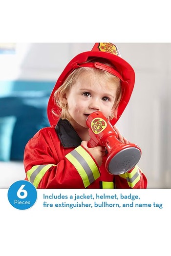 rexa Firefighter Role Play Costume Set for Kids – Helmet, Jacket, Tools & Accessories