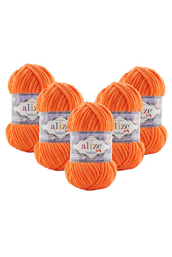 Alize 5 Τεμάχια Velluto Velvet Πλεκτό Νήμα 550 Κατιφέ