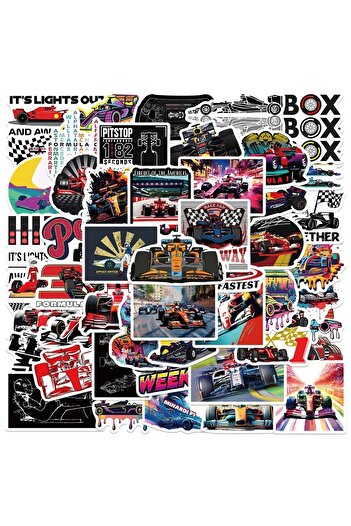 Choice1 10Pcs 10/30/50pcs F1 Formula One Racing Stickers Funny Cartoon Graffiti Decal Laptop Luggage Skatebo