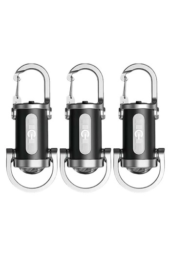 Choice Plastics-3PCS Rechargeable LED Keychain Light Mini Flashlight Waterproof Work Light for Outdoor Camp