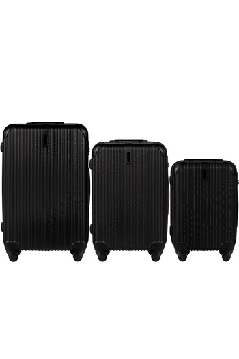 WINGS BRAND Set de bagaje WINGS EGRET TR058 Negru ABS+ cu roți pivotante