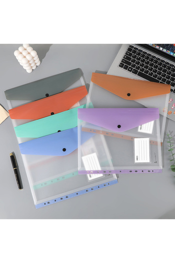 Choice MULTI 6pcs Morandi color file bag A4 loose-leaf file contract protective sleeve storage large-capaci