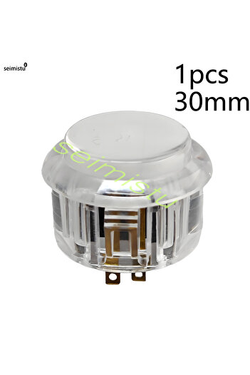 Choice 1pcs 30 white 5V LED Illuminated Arcade Light Push Button 30mm/24mm Clear Plastic Coin Operated Joys