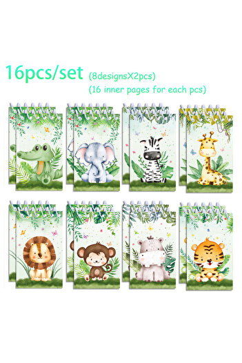 Choice 16pcs-XQ031 16pcs Football Mermaid Animals Mini Spiral Pocket Notebooks Memo Pad Coil Booklet Notepa