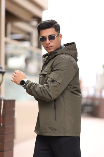 İng drop Men's Raincoat Waterproof Hooded Coat