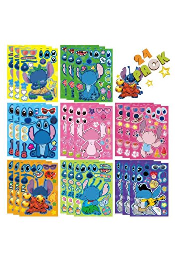 Miniso 8pcs Disney Stitch Lilo Party Favors Stamps Slap Bracelets Stickers Goodie Bags Keychains Paper Glas