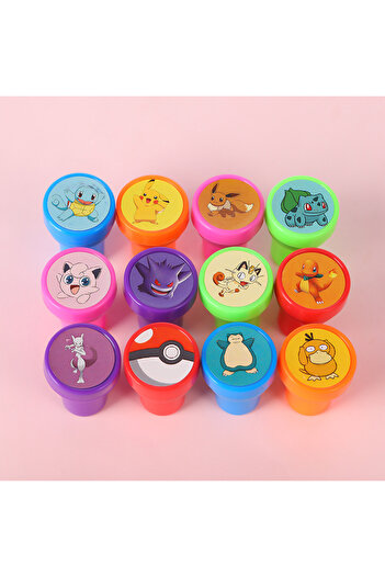 Miniso 36pcs stamps Pokemon Stamps Party Favors Pikachu Seal Stamps for Kids Classroom School Rewards Prize