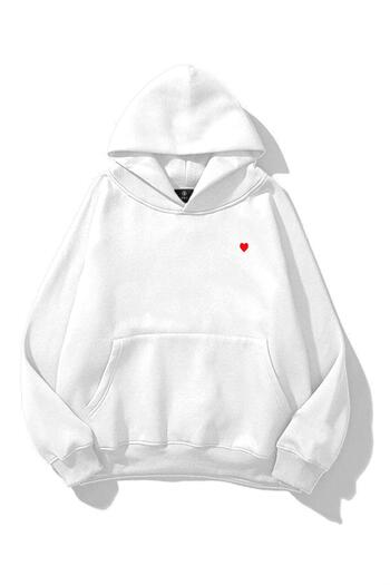 Trendiz Women's Tiny Heart Sweatshirt White