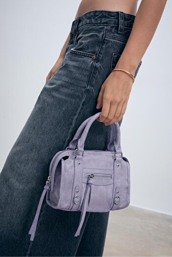 Stradivarius Fermuarlı bowling omuz çantası