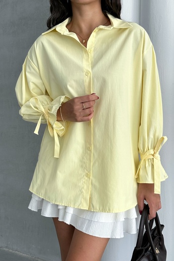 MD trend Women's Sleeve Bow Detailed Shirt