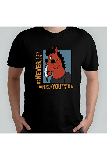 Pixxa Bojack Horseman Unisex 100% Cotton Crew Neck T-Shirt Model 1