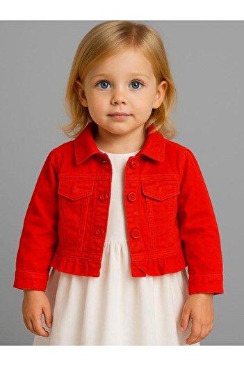 Zekids Baby Girl Thin Seasonal Jacket with Pocket Detail