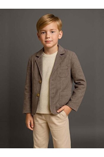 Zekids Boys' Herringbone Jacket T-Shirt Pants 3-Piece Suit