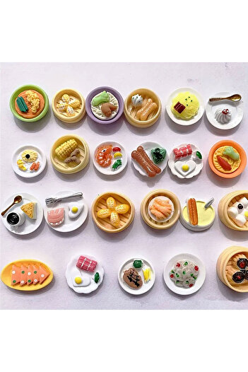 CT-TOYS (15 Adet ) Mini Yiyecek Figürleri Oyuncak Mutfak Oyunu (2-3 cm)