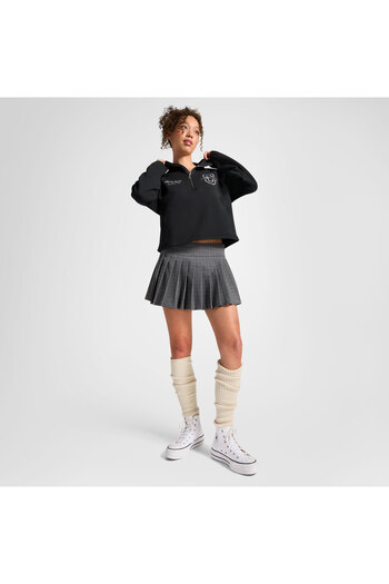 Converse Classic Kadın Yarım Fermuarlı Siyah Sweatshirt
