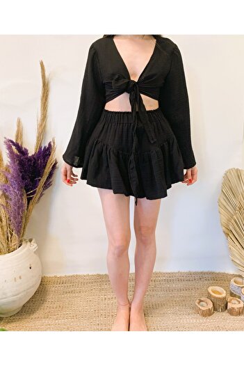 ARİNNASİDE Muslin Mini Layered Skirt-Top Set