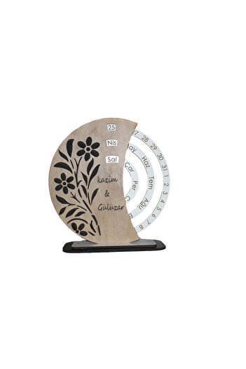 karalar ahşap KİŞYE ÖZEL MDF MASAÜSTÜ TAKVİM 30 CM DEKORATİF