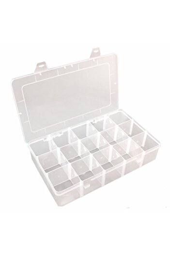 Generic Nizzco Clear Plastic Jewelry Box Organizer Storage Container With Adjustable Dividers 15(Large) Gri