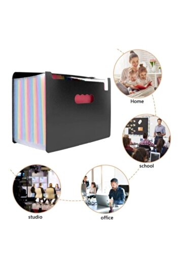 Bogadini A4 accordion document organizer – 13 compartments, colored