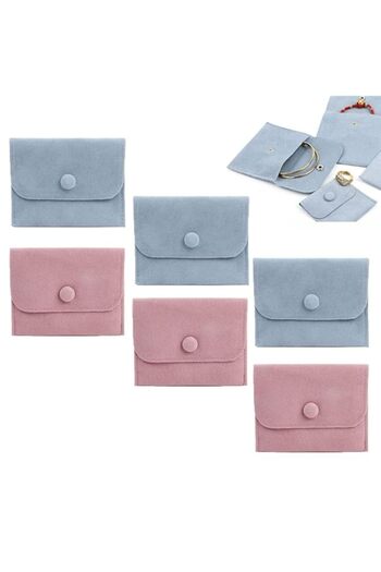 Generic Khazna Velvet Jewelry Storage Pouch with Snap Button Gift Bags Small Purse Jewelry Storage Box for