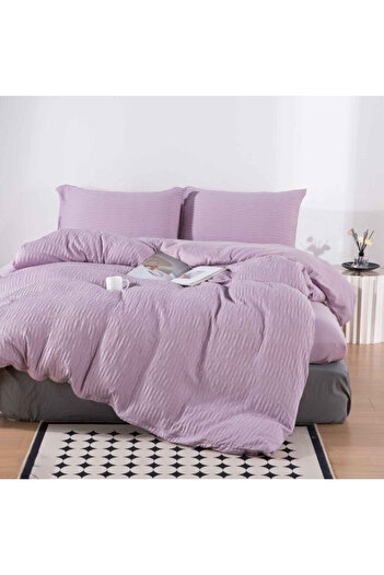 FIONNA.RO Crepe Fine Bed Linen With Elastic - Purple