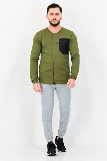 adidas Men Sportswear Fit Long Sleeve Outdoor Sweatshirt, Olive