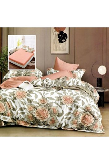 Ralex Double Bed Linen Finet Cotton 6 Pieces with Mattress Cover 160x200 or 180x200 cm, Quilt 200x230 cm,
