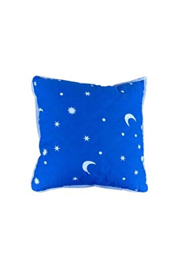 Ralex Pernă matlasată cu stele și luna, model 40 x 40 cm, albastră