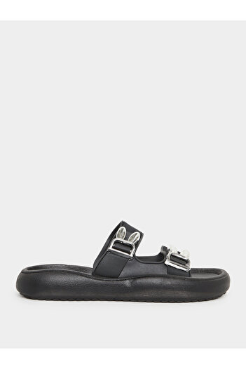 Take Two By Styli Double Buckle Detail Slip On Slippers