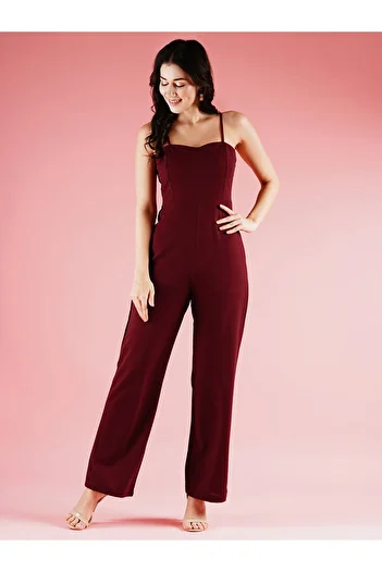 Globus By Styli Sweetheart Neck Strappy Straight Leg Jumpsuit