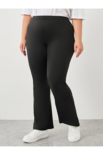 Styli Plus Flared Leggings with Elastic Waist