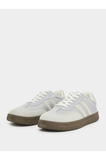 Styli Metallic Panelled Lace Up Sneakers