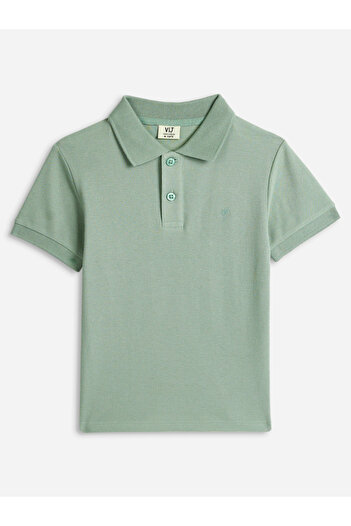Victor and Jane By Styli Boys Olive Solid Short Sleeve Polo T-Shirt