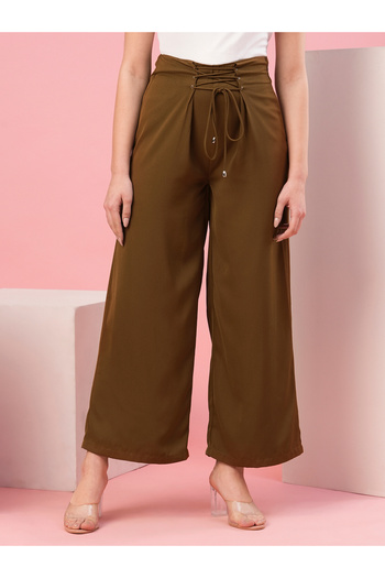 Globus By Styli High-Rise Loose Fit Trousers with Drawstring