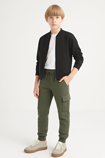AHENGİM Αγόρι Basic Cargo Pocket Jogger Leg Σχολικό Φούτερ AK2322-1