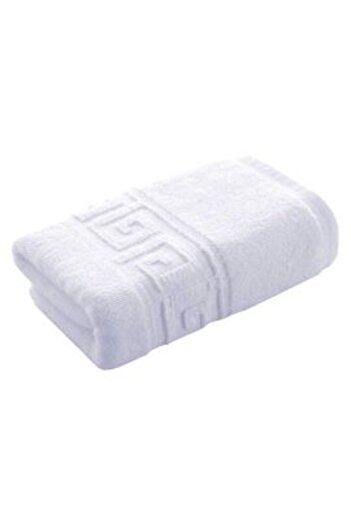 Ralex Face Towel 50 x 90 cm 100% Cotton Greek Border 550 g/m², White