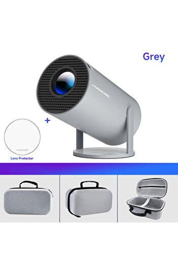 choice2 EU Plug Grey Bag Lens Magcubic Projector HY300 Pro 4K Android 11 Dual Wifi6 290ANSI Allwinner H713 B