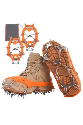 Hipolar Anti-Slip Corner Crampons, 11 Teeth, Size XS-S-M-L, Gravel, Quick-Fit