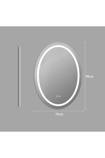 Sunrik LED bathroom mirror, anti-fog, 3-color light adjustment, vertical/horizontal mounting, 70x90 cm