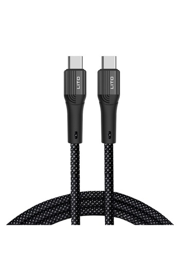 Royal Cablu de date cu conectori Type-C 60W, 1m, nailon, Lito LD14, negru