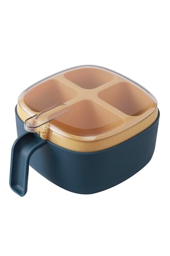 Royal Spice Container, 4 Compartments, Blue