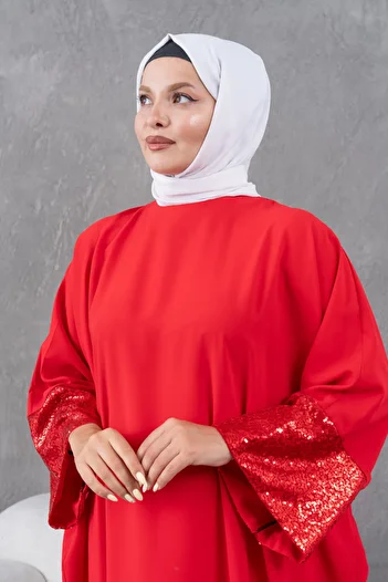 Fzd filizzade Sleeves Sequin Detailed Ferace Abaya