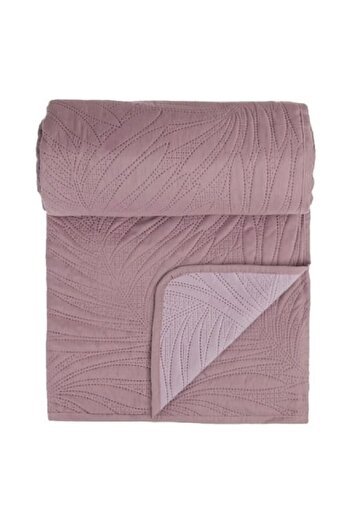 OEM Double-sided blanket, size 220x240 cm, Leaves pattern, Purple