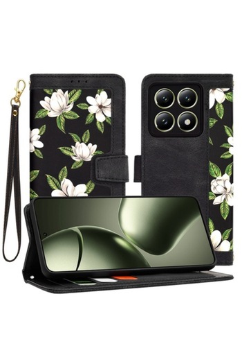 Royal Protective Case for Xiaomi 14T, Safe, E47, Leather, Flowers of the Dawn