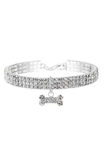MNS Shiny adjustable dog cat collar bone pendant elegant daily or special occasion