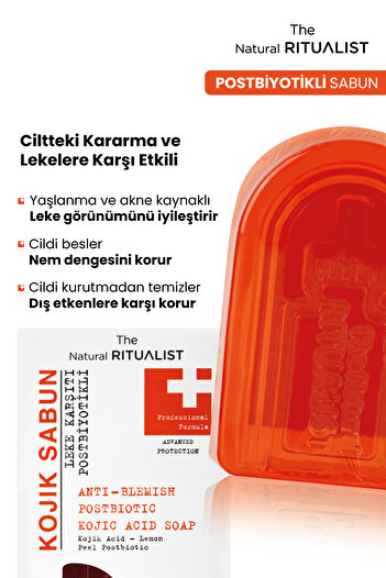 The Natural Ritualist Anti-Blemish Postbiotic Kojic Acid Soap with Kojic Acid Effect 70 Gr