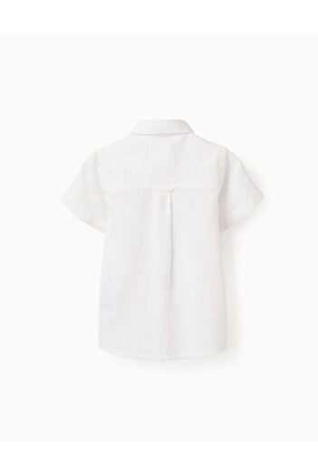 Ziddy Textured Short Sleeve Shirt for Baby Boys 'B&S', White