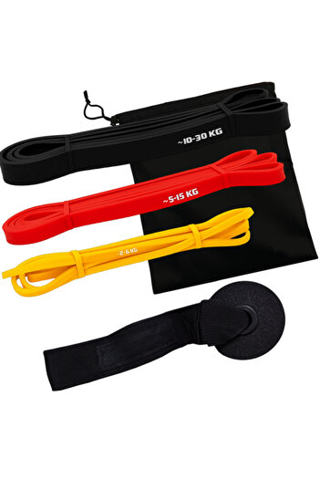 zola Set of 3 resistance bands and hook, resistance 2–6/5–15/10–30kg, 208 cm, training plan, cover